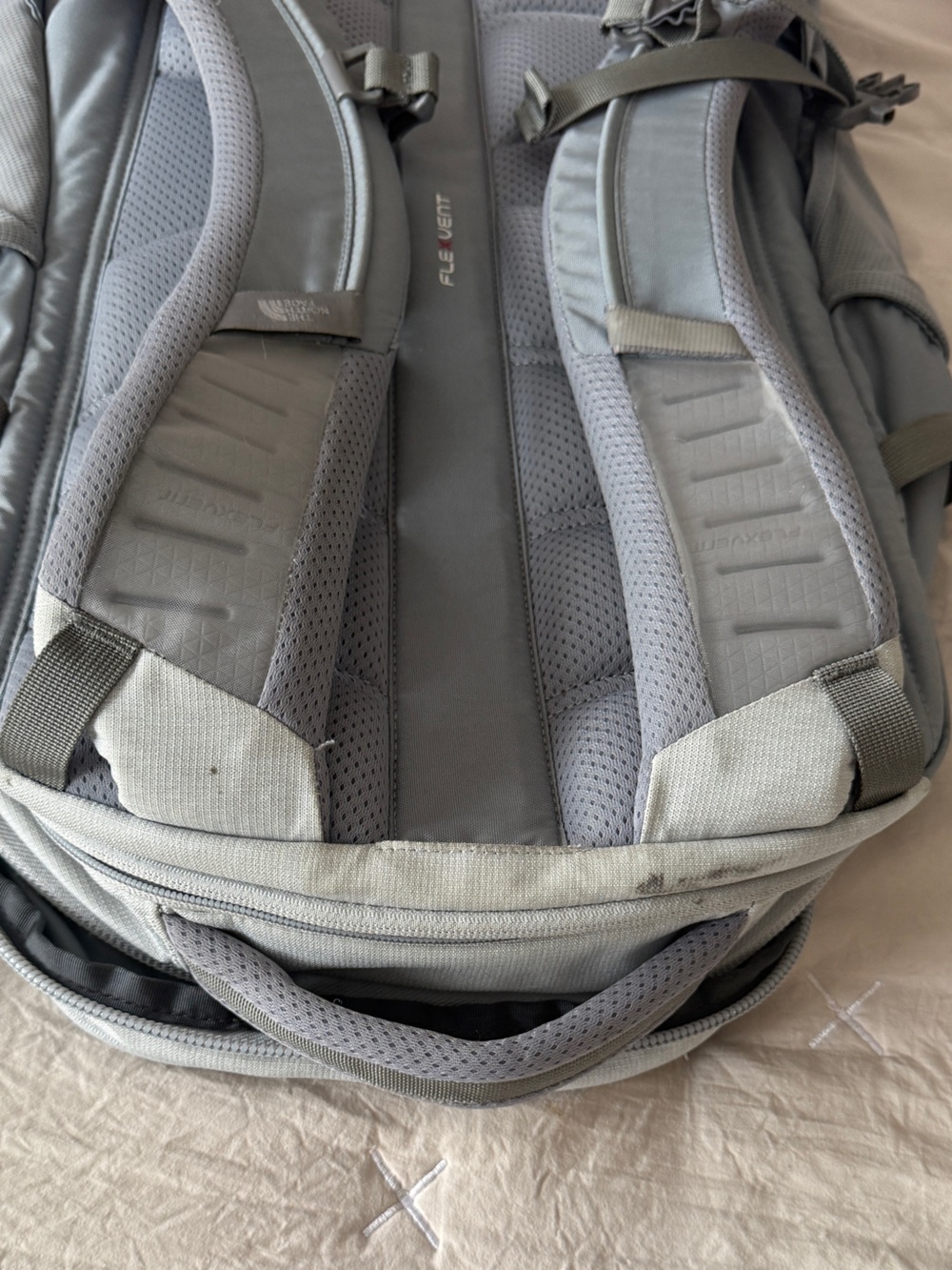 The North Face Light Gray Backpack with Blue Logo - Picture 4 of 4
